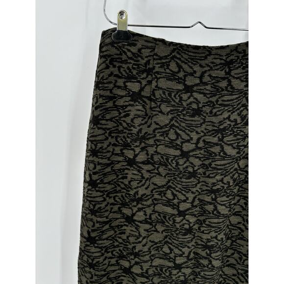 NWT Cut Loose Skirt Womens XL Green Black Vintage Midi Stretch Knit Straight - Picture 3 of 15